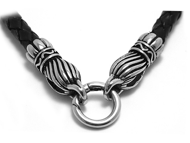 Lederkette mit Edelstahlverschluss